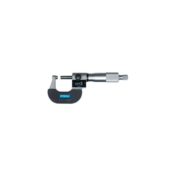 Fowler 52-224-001-1 0-1" Mechanical Outside Micrometer W/Digital Counter & Ratchet Stop Thimble